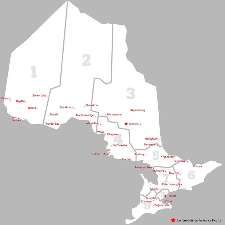 Les 9 régions de la Nation Métisse de l’Ontario